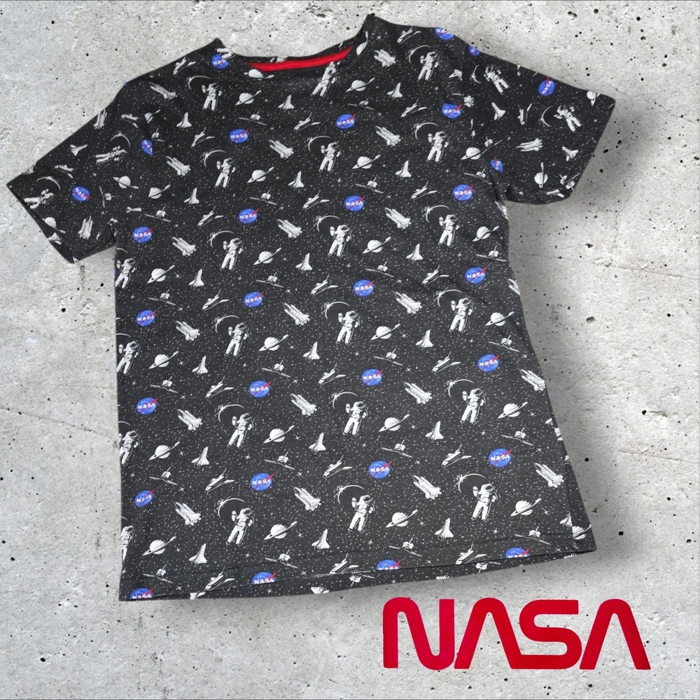 Massive Apparel Mens NASA All Over Print Astronaut‎ Galaxy T-Shirt Black M